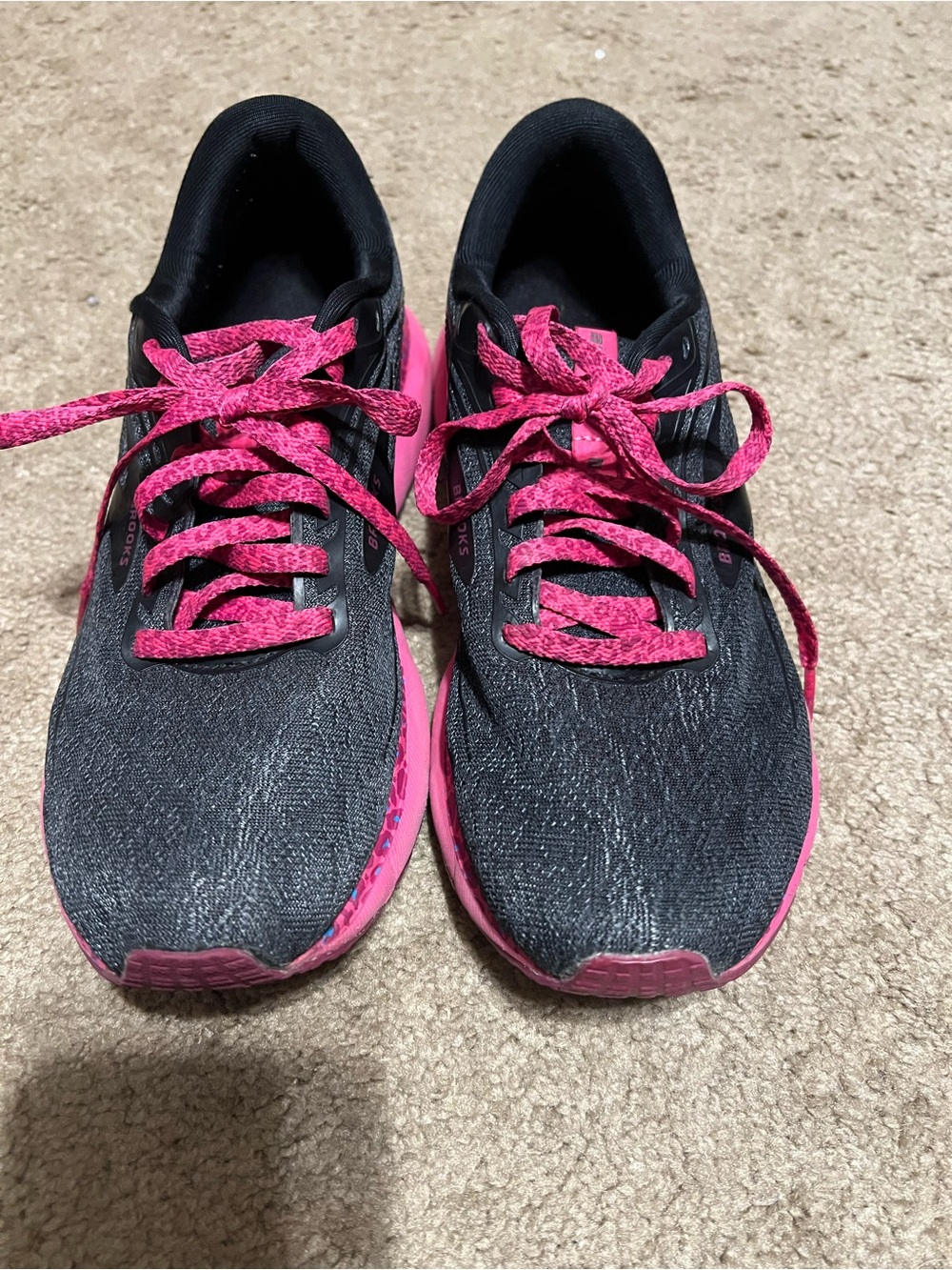 Brooks Women's Black and Pink Running Shoes